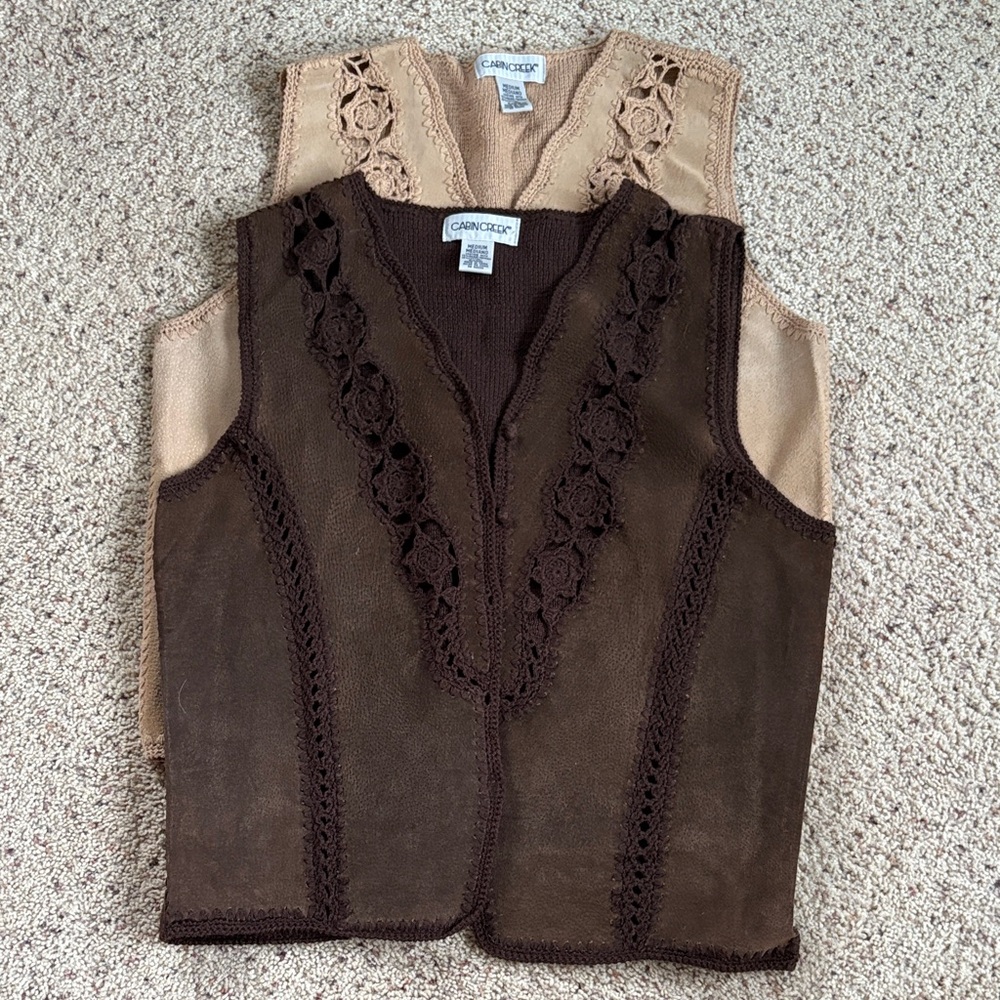 Cabin Creek Brown and Tan Vests